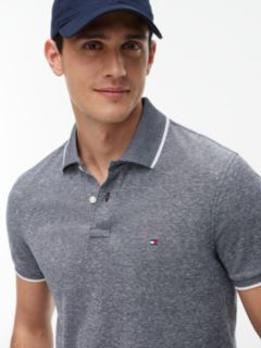 Regular Fit Linen-Blend Pique Polo — Navy 3