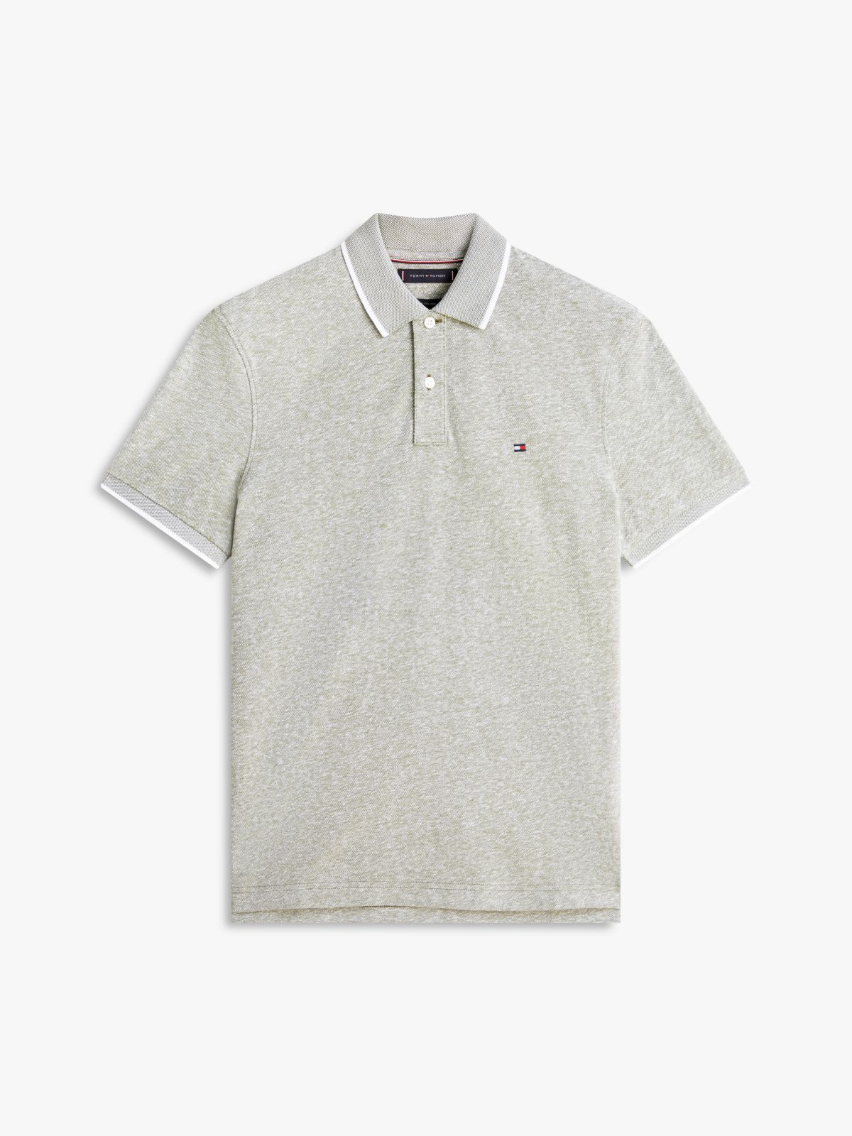 Regular Fit Linen-Blend Pique Polo — Dark Artichoke