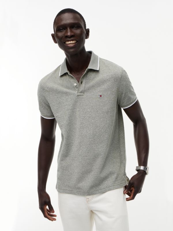 Regular Fit Linen-Blend Pique Polo — Dark Artichoke