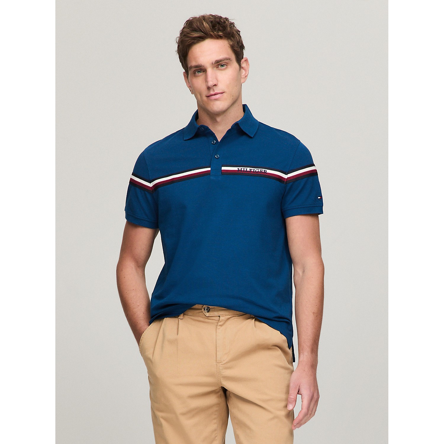 TOMMY HILFIGER Regular Fit Monotype Stripe Polo
