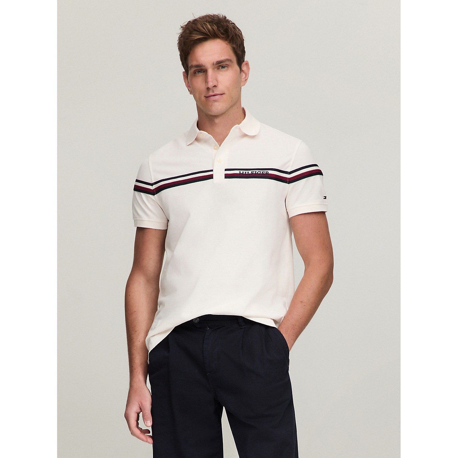 TOMMY HILFIGER Regular Fit Monotype Stripe Polo