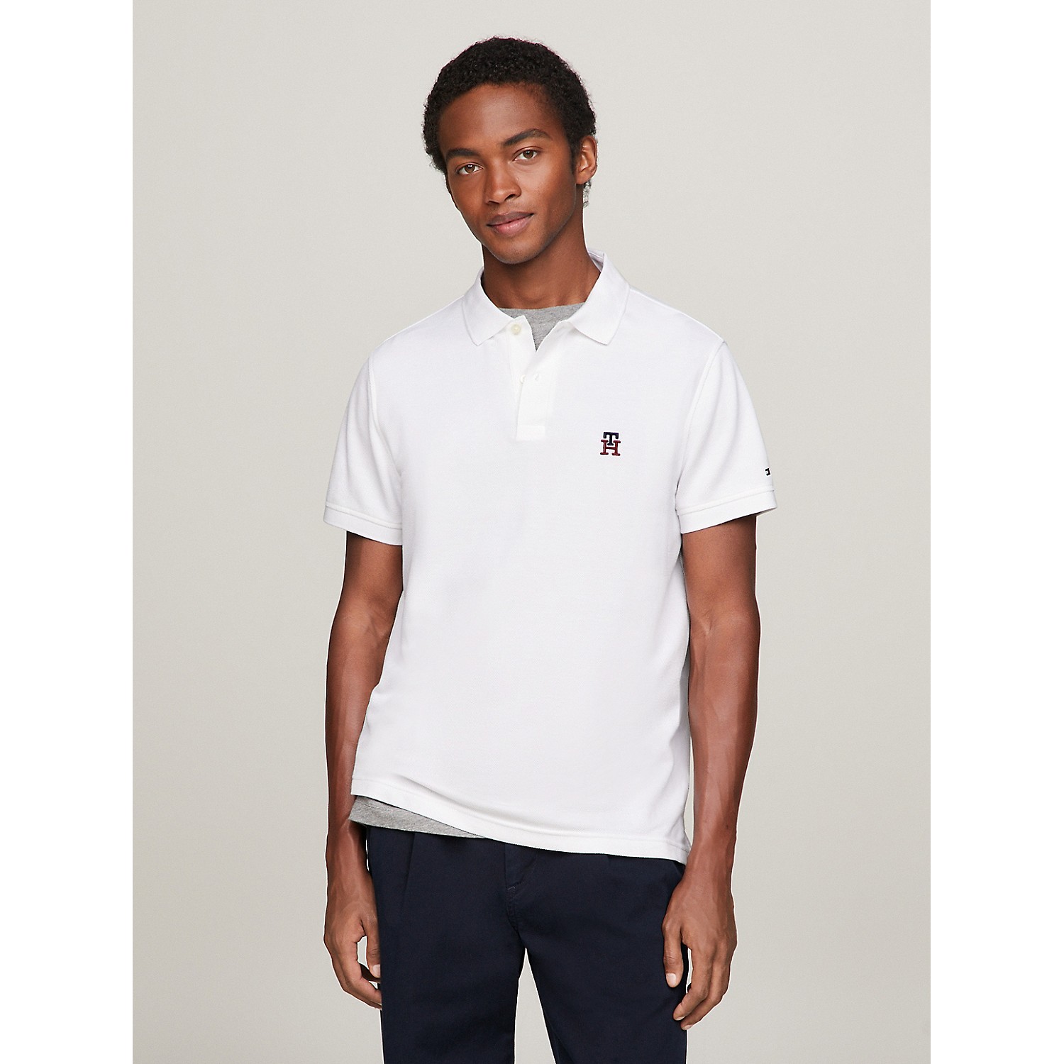 TOMMY HILFIGER Regular Fit Embroidered TH Logo Polo
