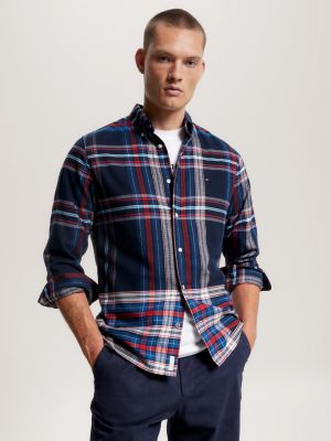 Classic fit plaid twill hot sale shirt