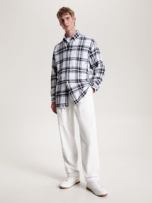 Oversized Fit Seersucker Tartan Shirt | Tommy Hilfiger USA