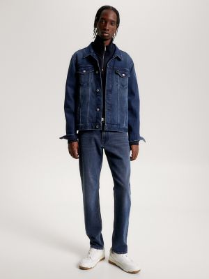 Dark wash denim hot sale jacket mens