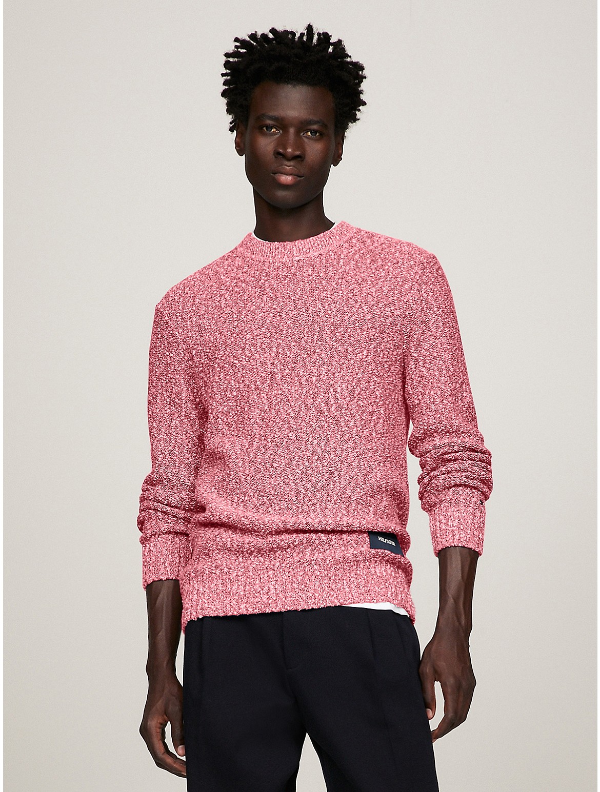 Tommy Hilfiger Men's Monotype Slub Cotton Crewneck Sweater