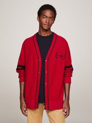 Tommy Hilfiger Hilfiger Laurel Logo Tipped Cardigan In  