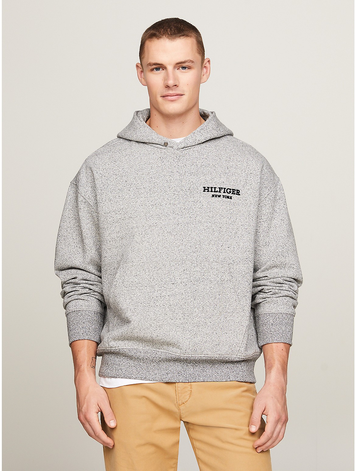 Tommy Hilfiger Men's Embroidered Monotype Mouline Hoodie - Grey - L