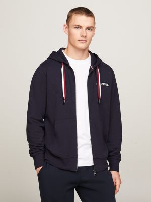 Monotype Stripe Zip Hoodie, Navy