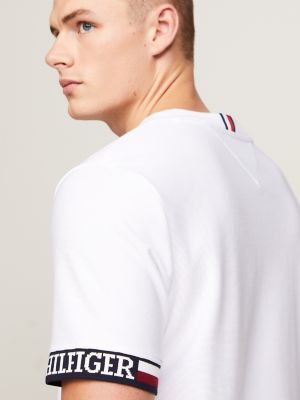 Monotype Stripe Tipped T-Shirt | USA Tommy Hilfiger