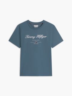 Embroidered Script Logo T-Shirt — Aegean Sea 5