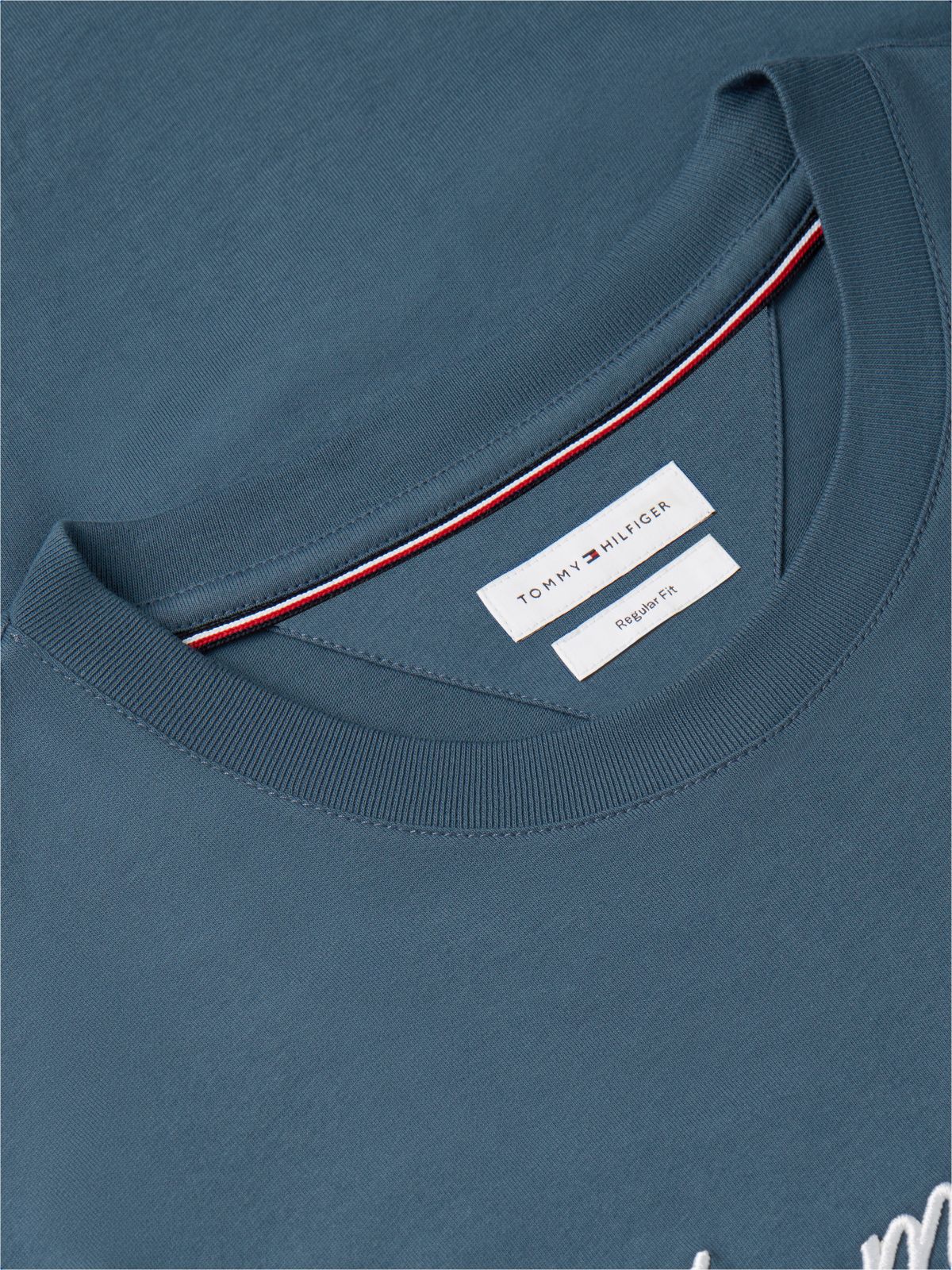 Embroidered Script Logo T-Shirt — Aegean Sea