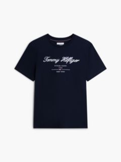 Embroidered Script Logo T-Shirt — Navy 5