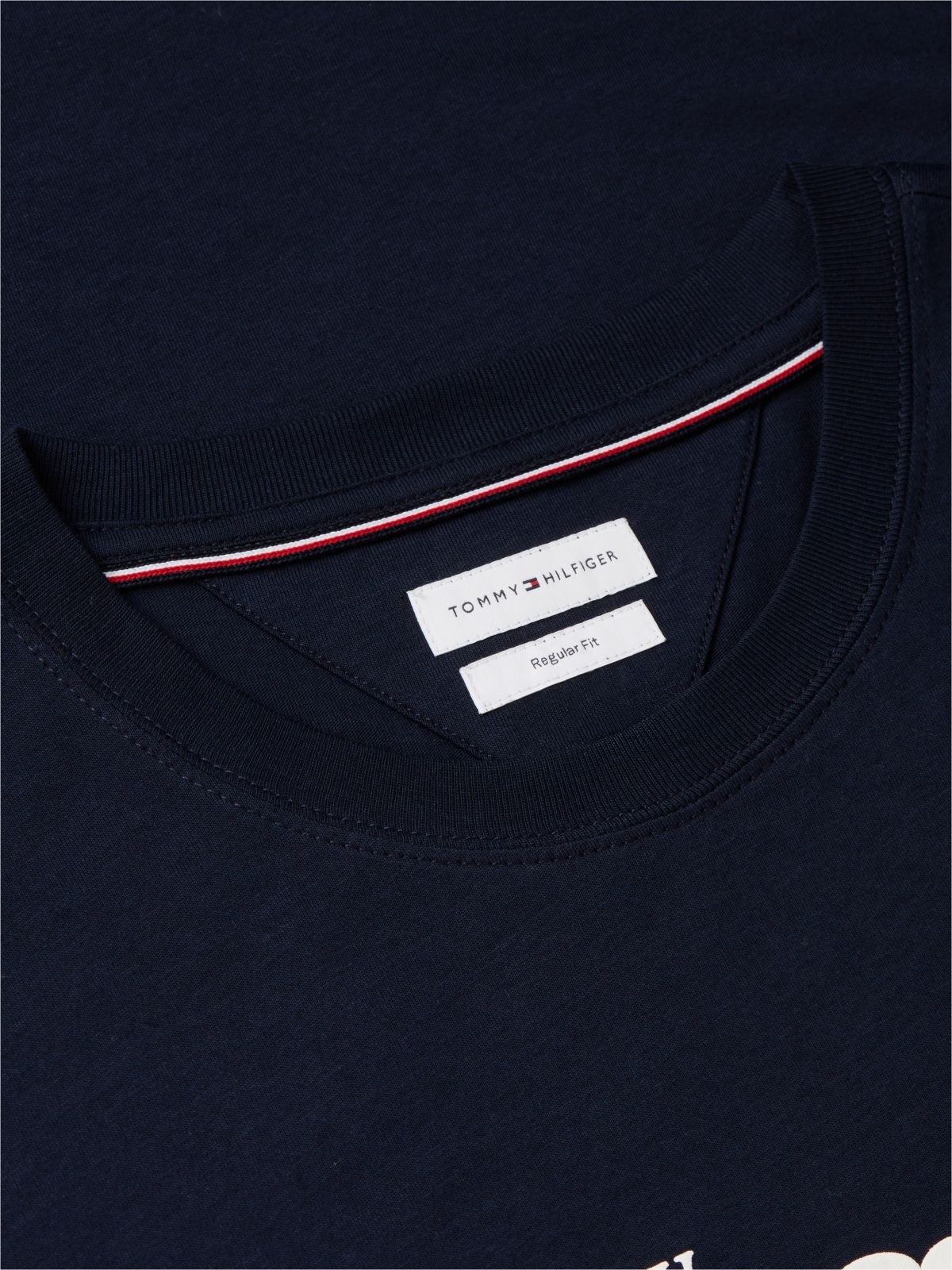 Embroidered Script Logo T-Shirt — Navy