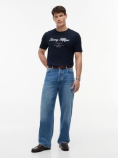 Embroidered Script Logo T-Shirt — Navy 2