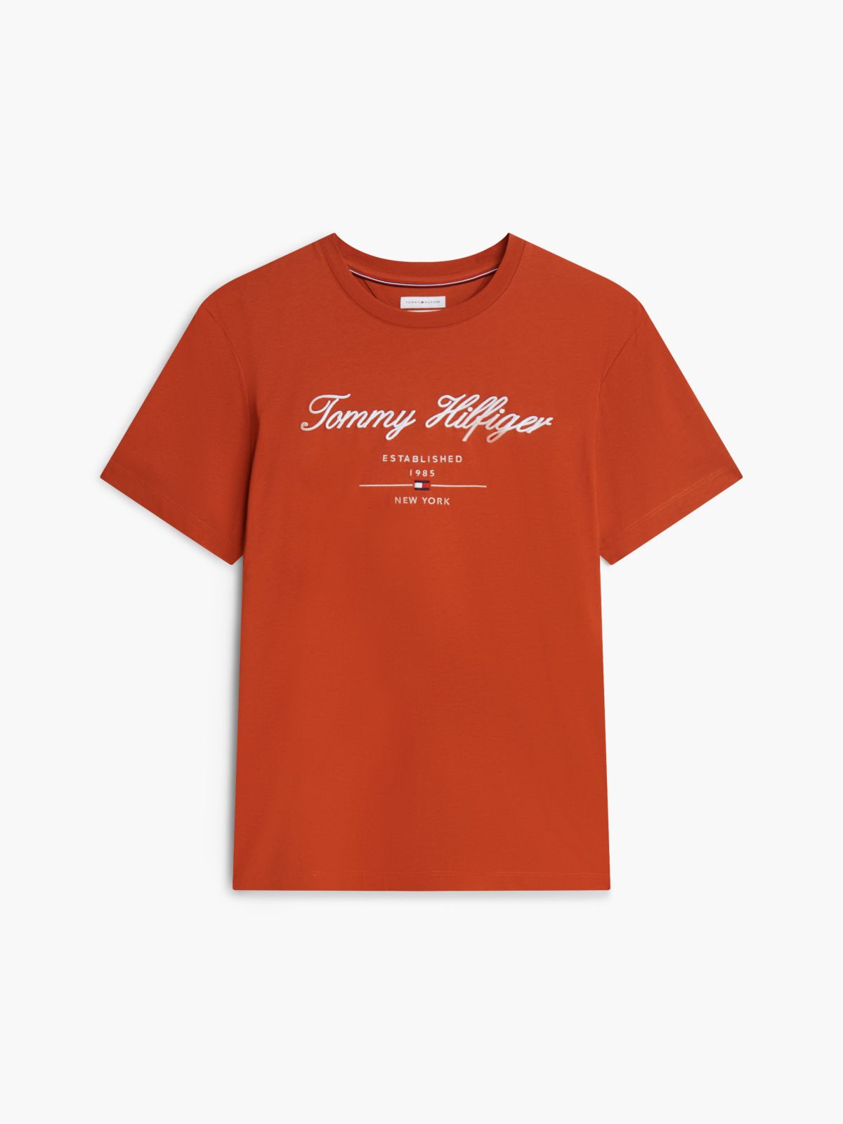 Embroidered Script Logo T-Shirt — Rusty Ochre