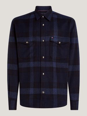 Relaxed Fit Wool Check Overshirt | Tommy Hilfiger USA
