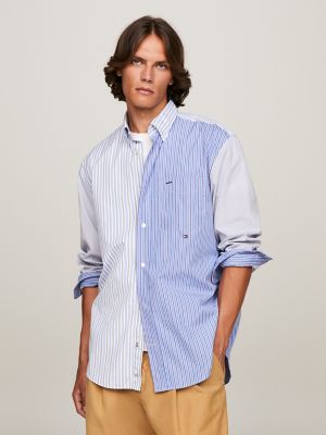 Regular Fit Block Stripe Poplin Shirt | Tommy Hilfiger USA | Hemden