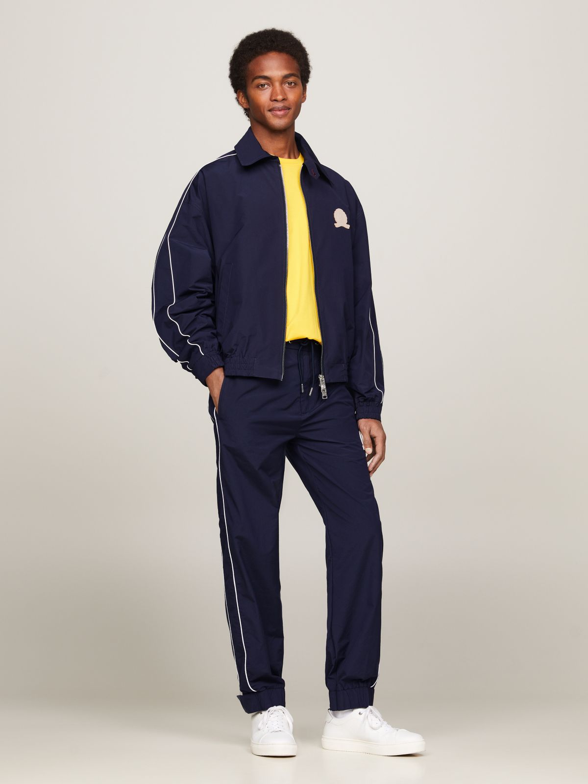 Crest Logo Golf Jacket — Navy