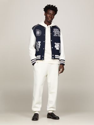 Textured Crest Logo Sweatpant, Ecru