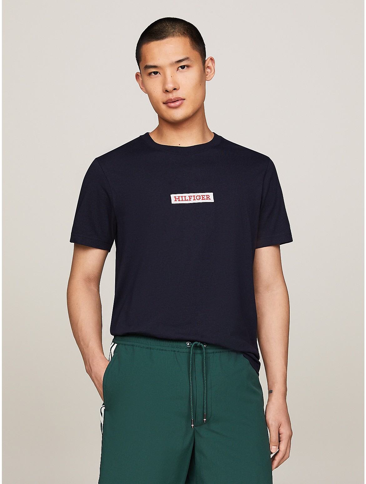 Shop Tommy Hilfiger Monotype Patch T In Navy