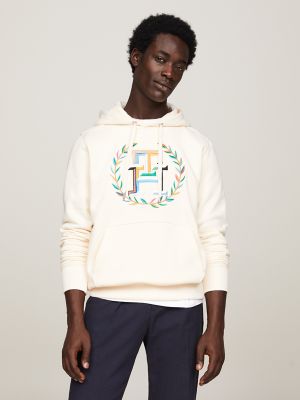 Off-White logo-print cotton hoodie - BLACK MULTICOLOR