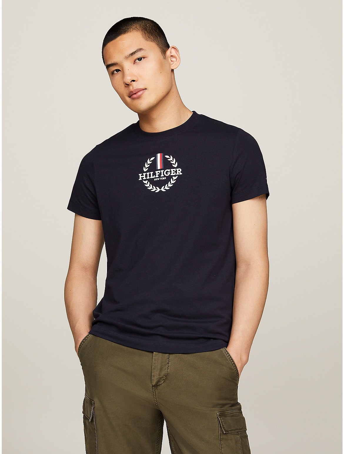 Tommy Hilfiger Men's Slim Fit Monotype Laurel Logo T-Shirt