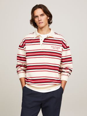 Camisa Polo Tommy Hilfiger Listrada, Branca e Azul, Camisa Masculina Tommy  Hilfiger Usado 72772487