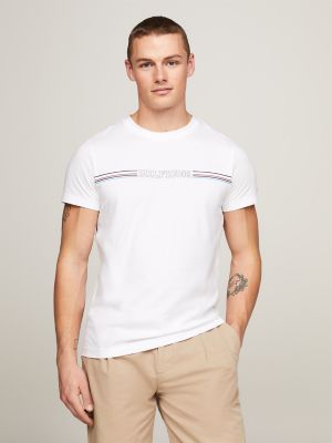 Tommy hilfiger white hot sale t shirt mens