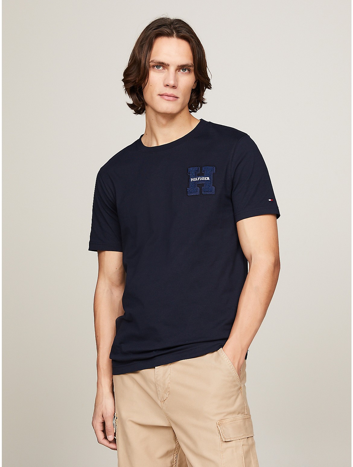 Tommy Hilfiger Embroidered Patch T In Navy