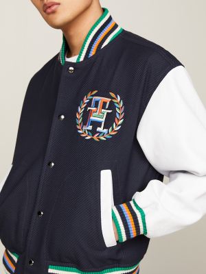 TH Laurel Mixed Media Varsity Jacket | Tommy Hilfiger USA