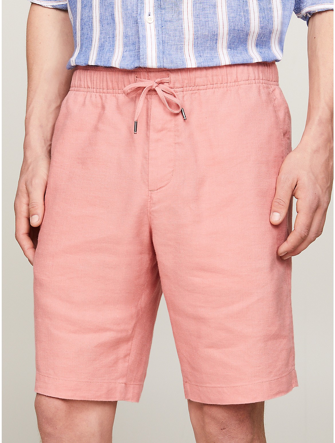 Tommy Hilfiger Linen Blend Pull In Teaberry Blossom