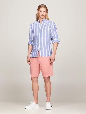 Linen Blend Pull-On Short, Teaberry Blossom