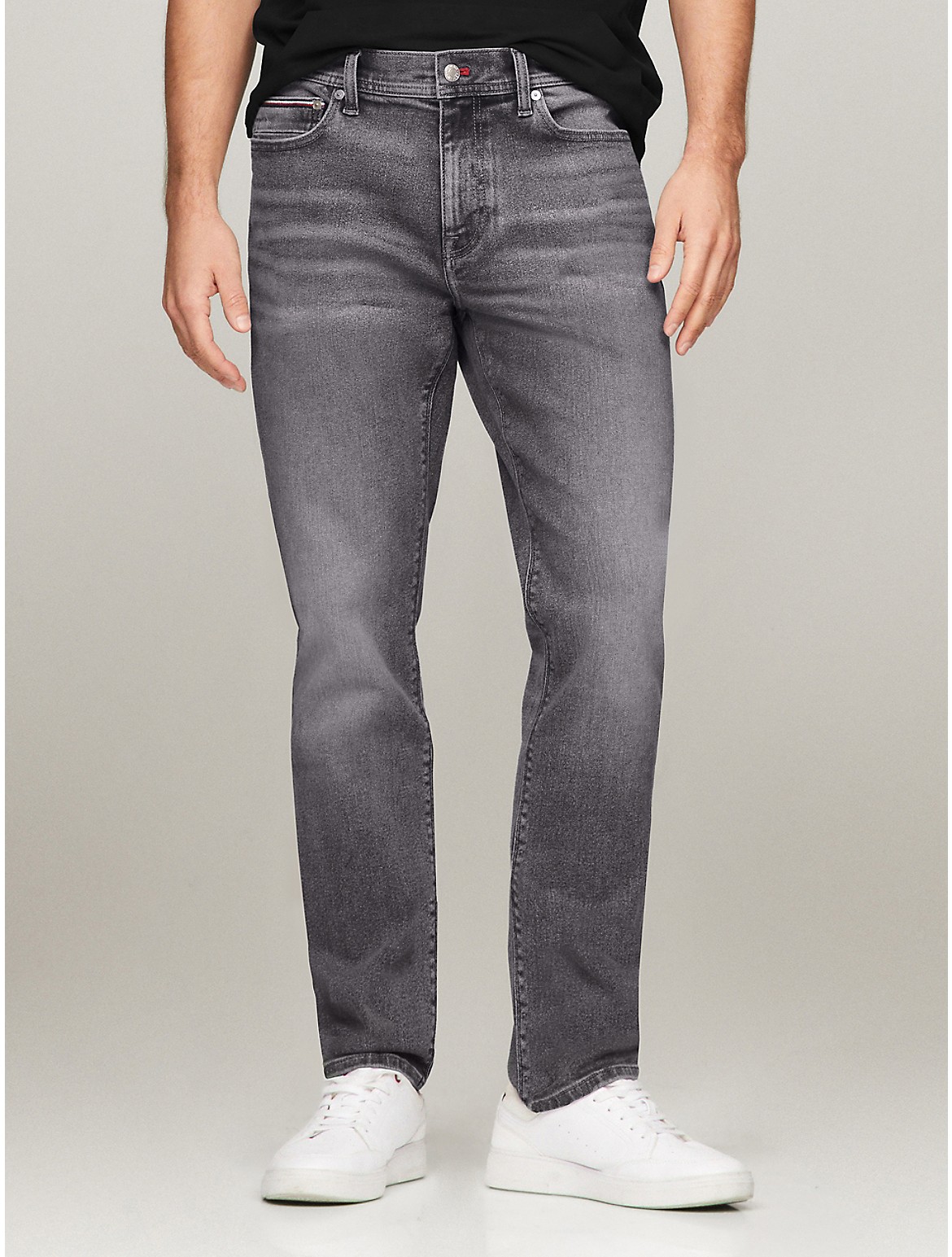 Tommy Hilfiger Men's Straight Fit Dark Gray Jean