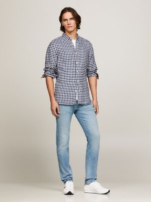 Slim Fit Linen Gingham Shirt | Tommy Hilfiger