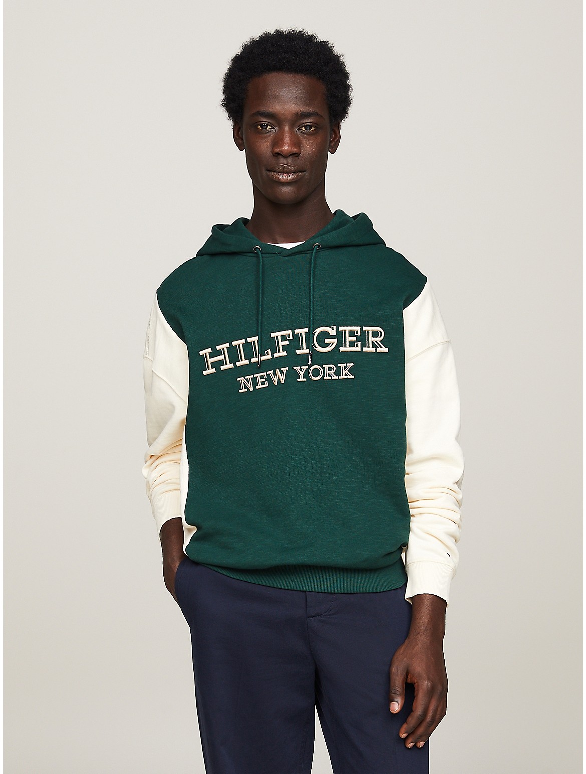 Tommy Hilfiger Men's Embroidered Monotype Colorblock Hoodie