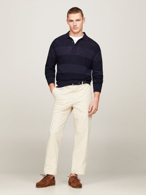 Relaxed Fit Linen-Blend Rugby Polo | Tommy Hilfiger USA
