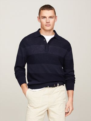 Relaxed Fit Linen-Blend Rugby Polo | Tommy Hilfiger USA