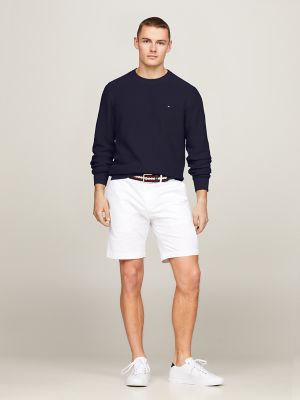 Textured Knit Crewneck Sweater, Navy