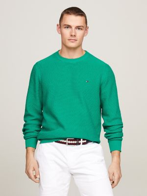 Textured Knit Crewneck Sweater