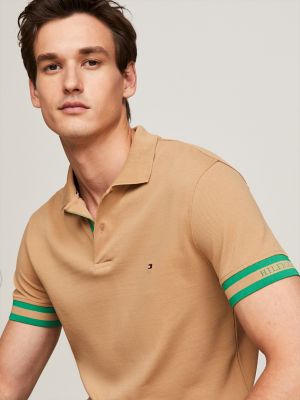 Slim Fit Monotype Cuff Polo | Tommy Hilfiger