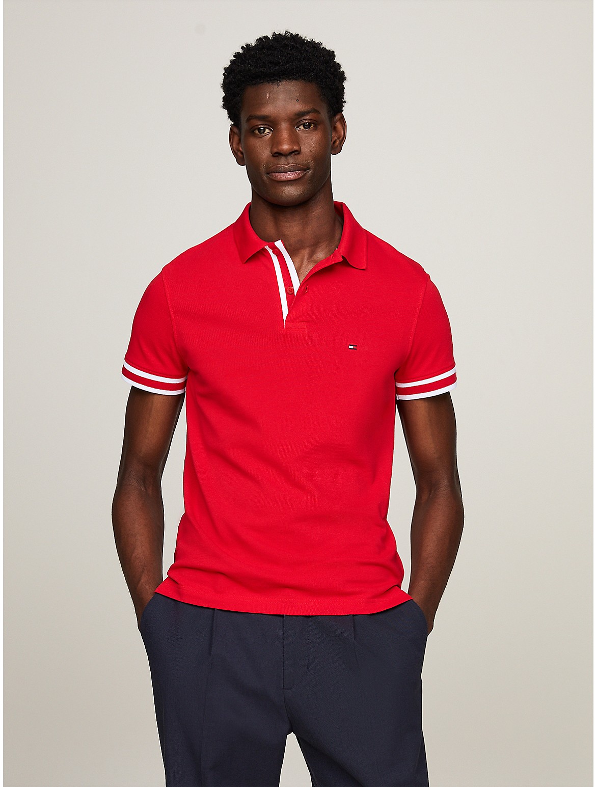 Tommy Hilfiger Men's Slim Fit Monotype Cuff Polo