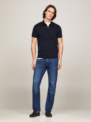 Slim Fit Interlock Zip Polo | Tommy Hilfiger USA