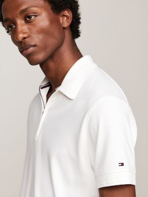 Slim Fit Interlock Zip Polo | Tommy Hilfiger USA