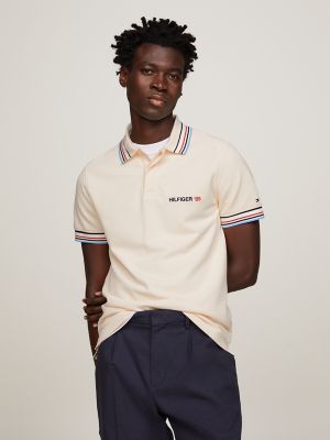 Regular Fit Stripe Tipped Polo, Calico