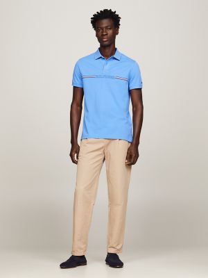 Monotype Chest Stripe Regular Fit Polo, Blue Spell