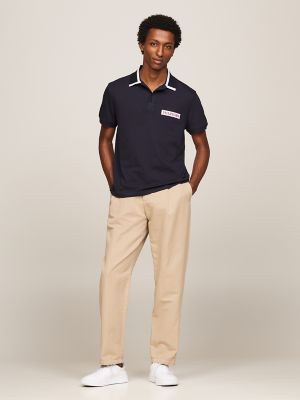 Regular Fit Monotype Logo Patch Polo, Navy