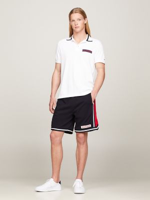 Regular Fit Monotype Logo Patch Polo, White