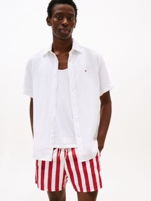 Regular Fit Pigment-Dyed Linen Shirt, Optic White