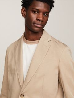 Regular Fit Cotton and Linen Blazer — Beige 3